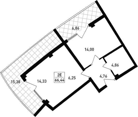 2-комн., 44.2 м²
