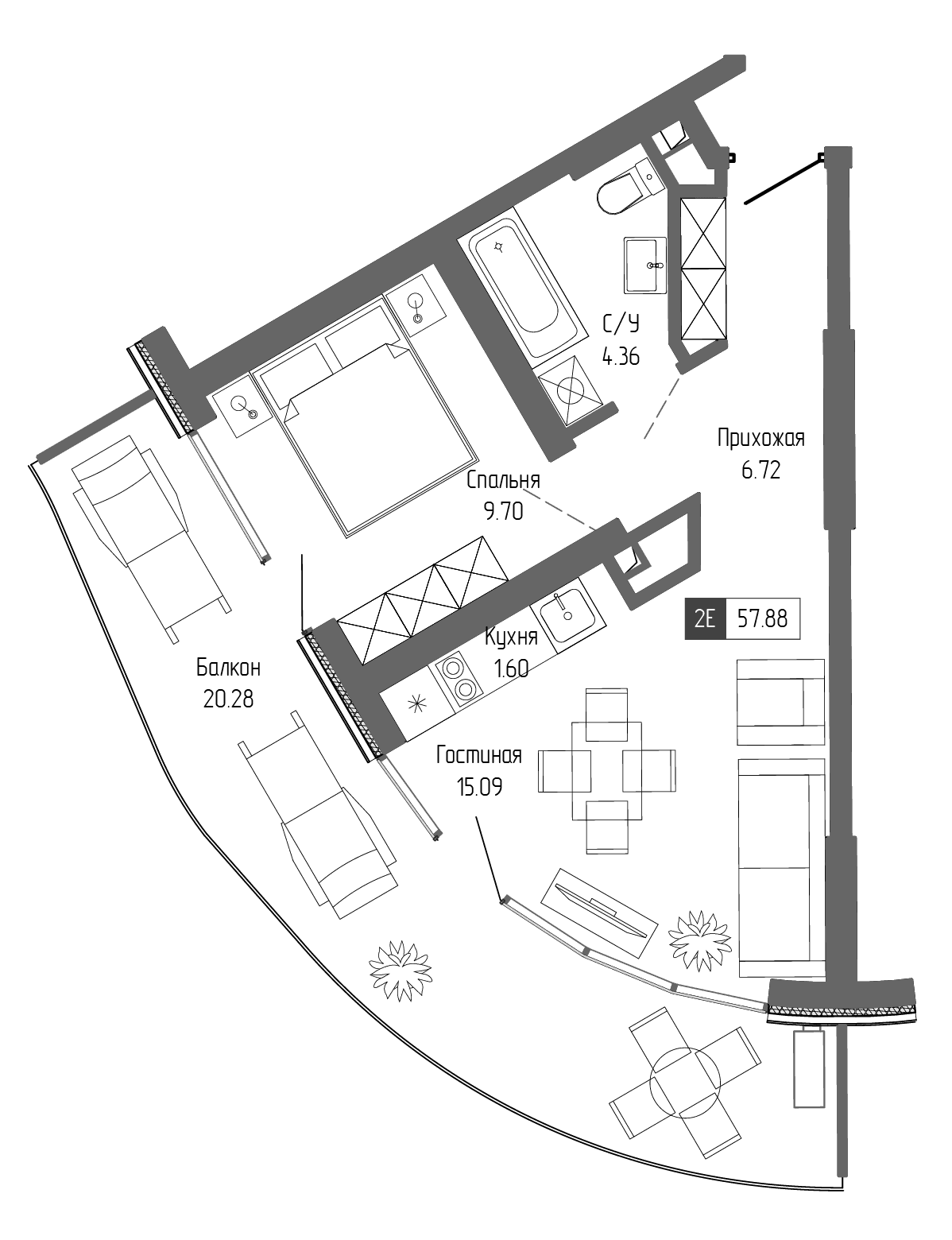 2-комн., 37.6 м²