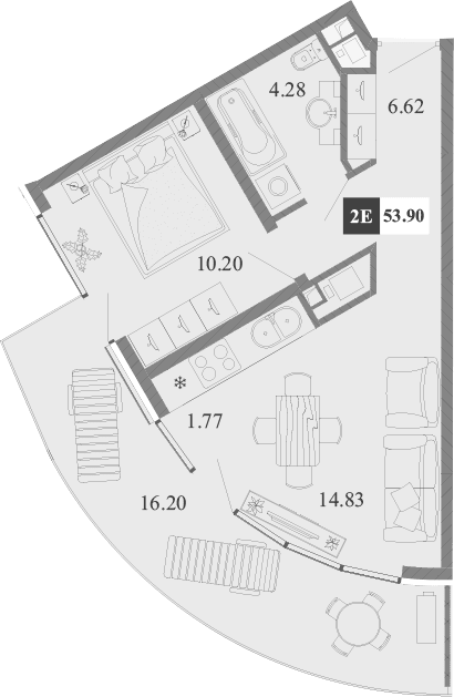 2-комн., 37.7 м²