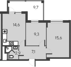 3-комн., 49.5 м²