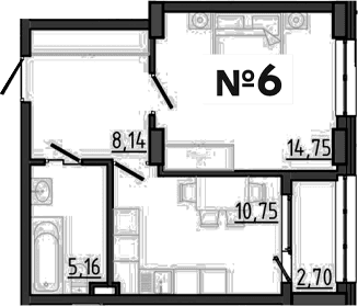 1-комн., 37.45 м²
