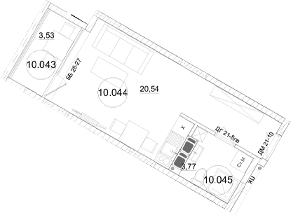 Студия, 24.31 м²