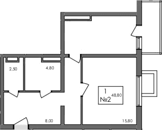 1-комн., 47.6 м²