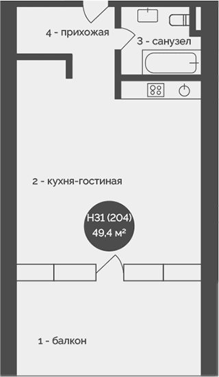 Своб. план., 49.4 м²