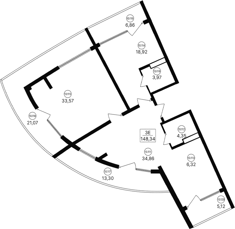 3-комн., 101.99 м²