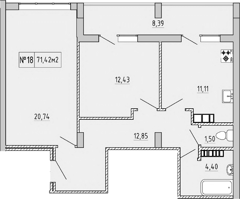 2-комн., 62.97 м²