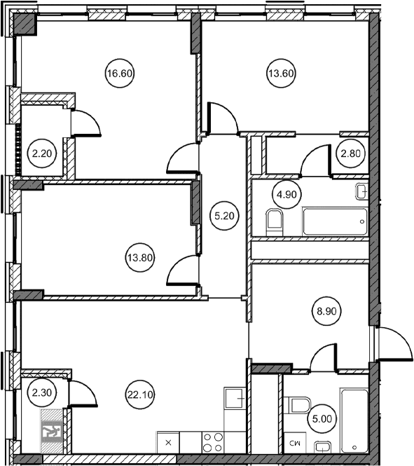 3-комн., 92.85 м²