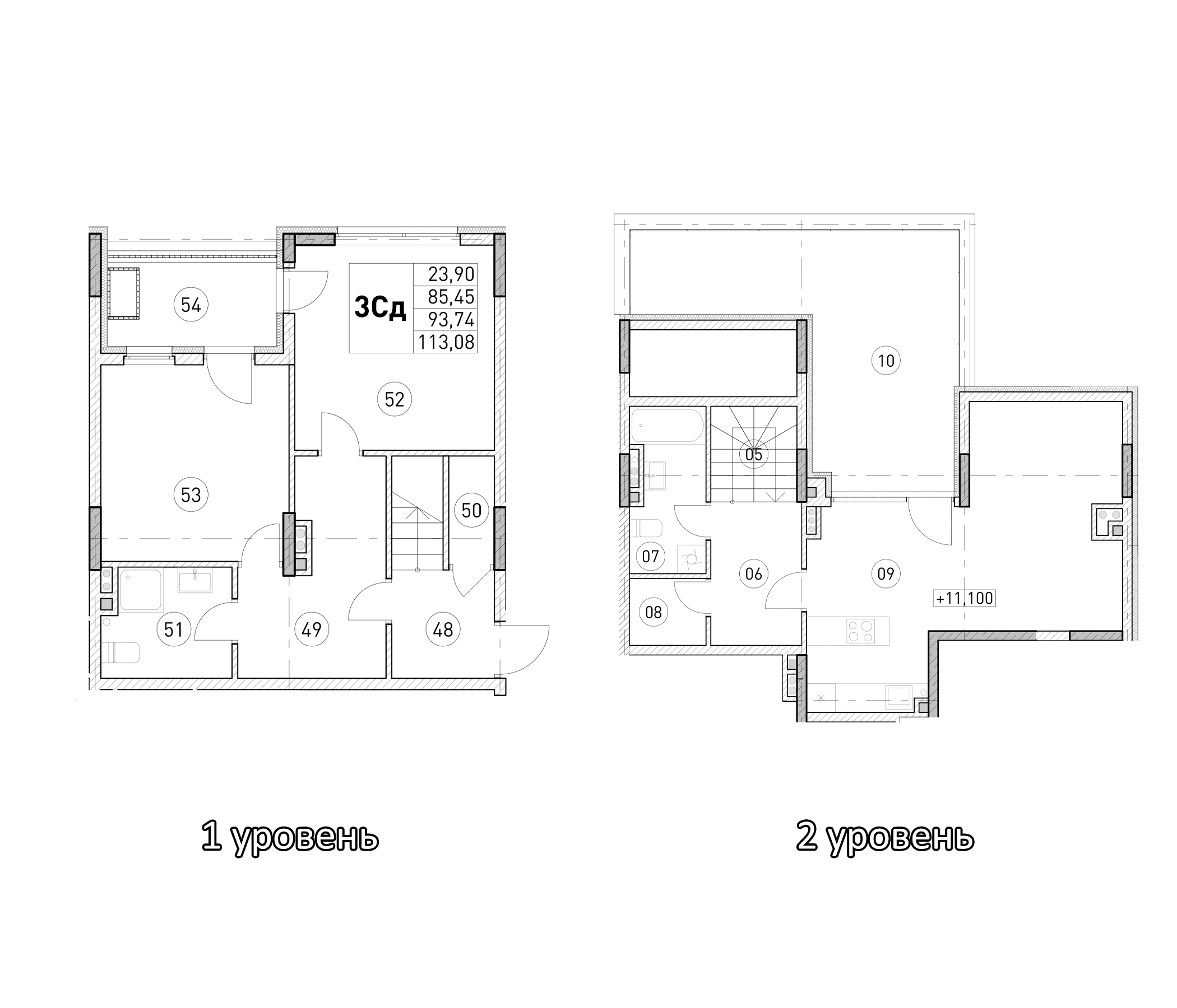 2-комн., 85.45 м²