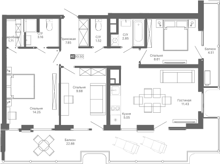 4-комн., 66.11 м²