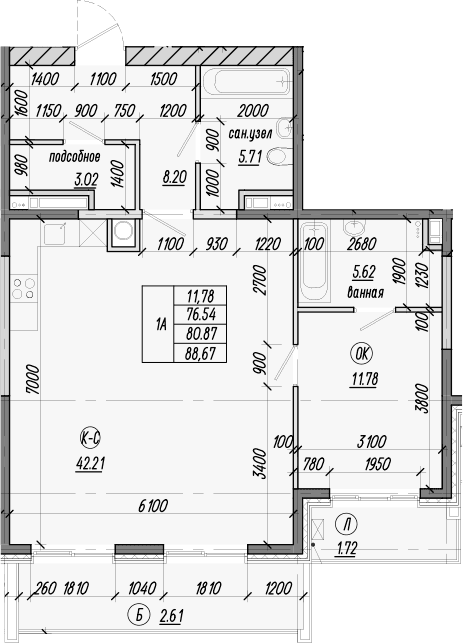 1-к. квартиры