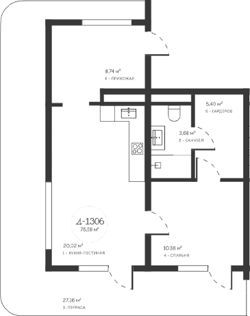 2-комн., 48.22 м²