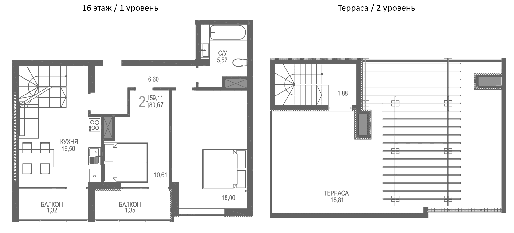 2-комн., 59.19 м²