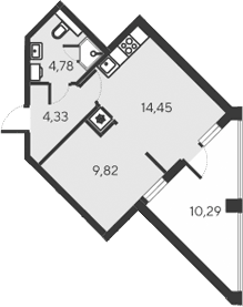 2-комн., 33.38 м²