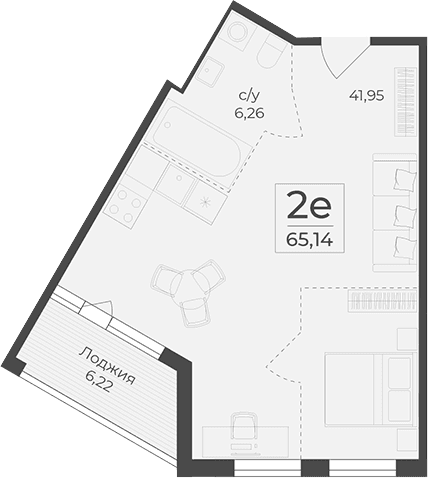 Своб. план., 58.92 м²