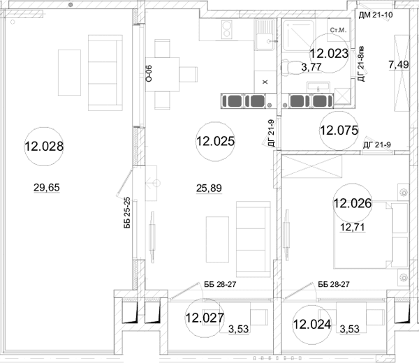 2-комн., 58.19 м²