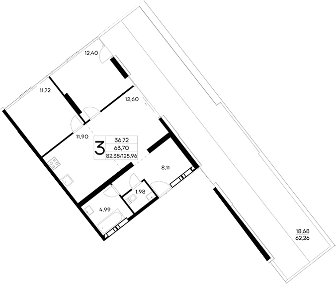 3-комн., 107.28 м²
