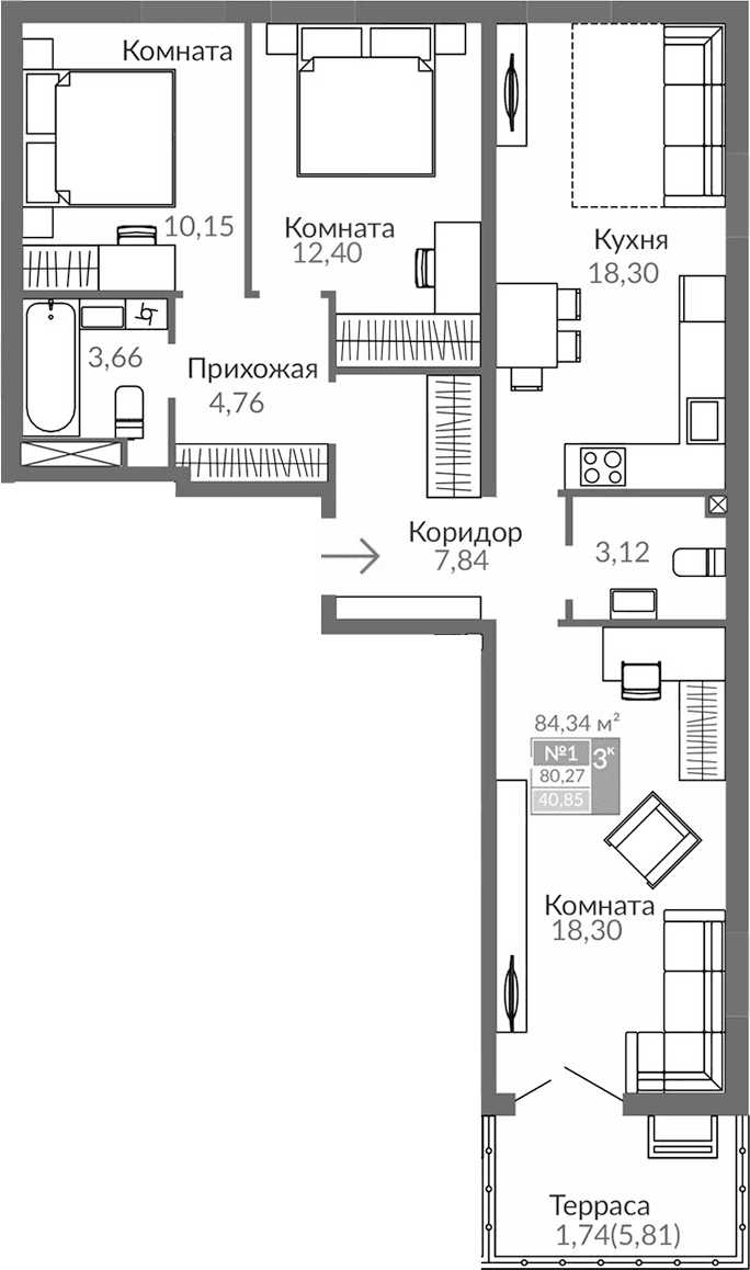 3-комн., 78.53 м²