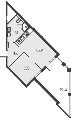 2-комн., 38.1 м²