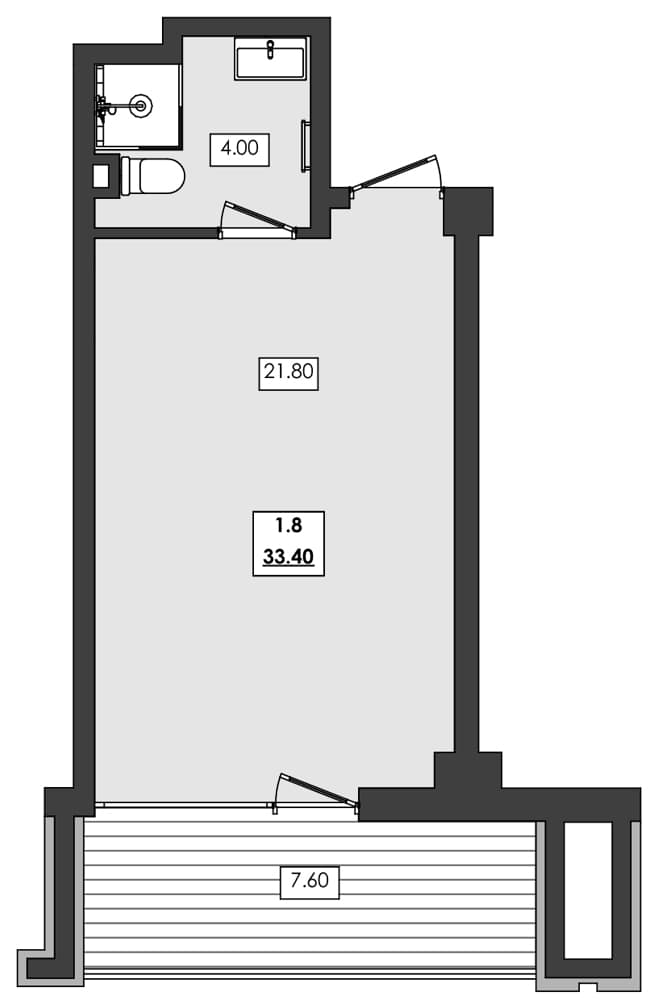 1-комн., 25.8 м²