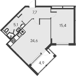 2-комн., 51.7 м²