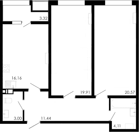 3-комн., 75.19 м²