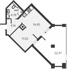 2-комн., 32.41 м²