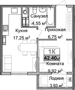 1-комн., 38.47 м²