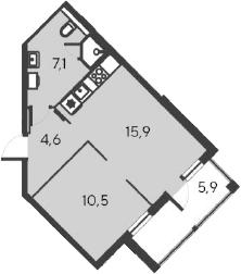 2-комн., 38.1 м²