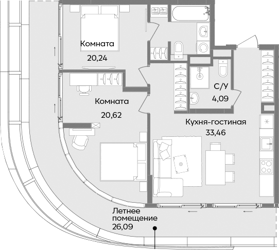 3-комн., 78.41 м²