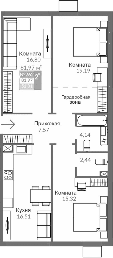 3-комн., 81.97 м²