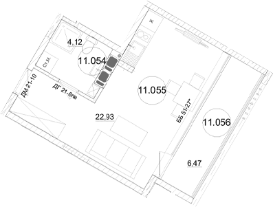 Студия, 27.14 м²