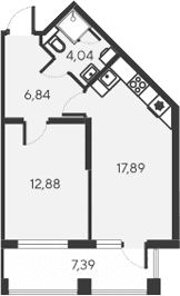 2-комн., 41.65 м²