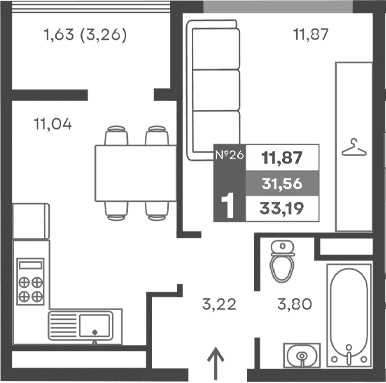 1-комн., 29.93 м²