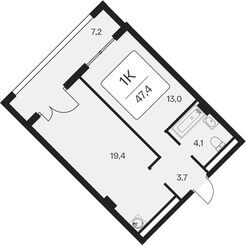 1-комн., 40.2 м²