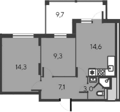 3-комн., 48.3 м²