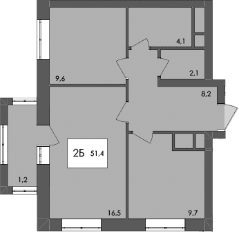 2-комн., 50.2 м²