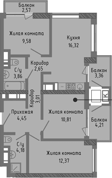 4-комн., 67.23 м²