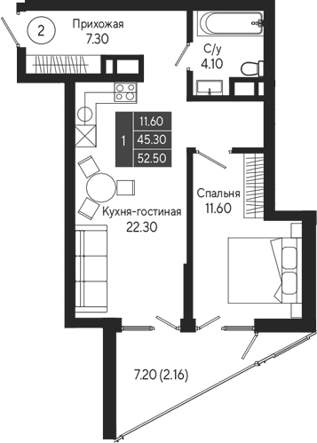 1-к. квартиры