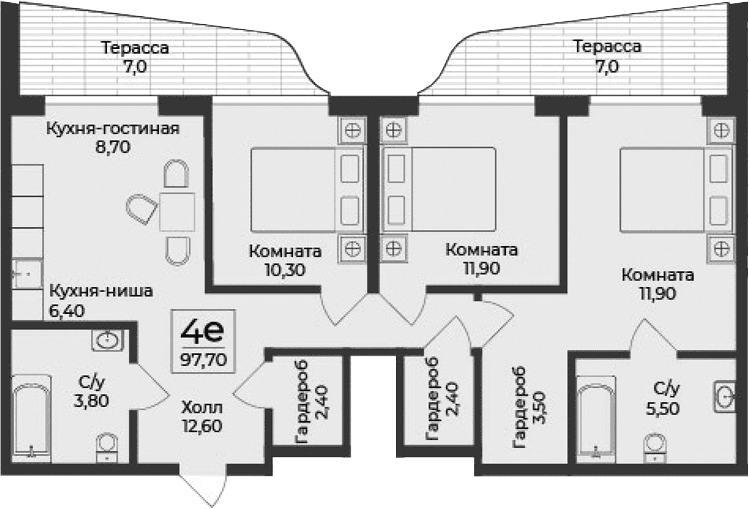 4-комн., 83.7 м²