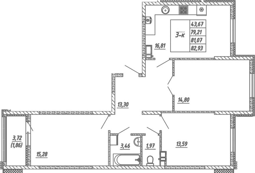 4-комн., 79.21 м²