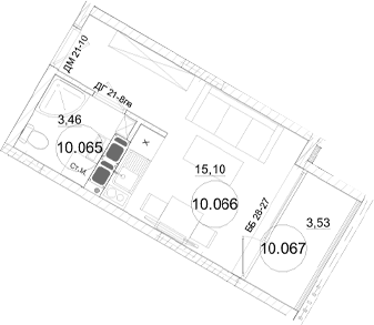 Студия, 18.64 м²