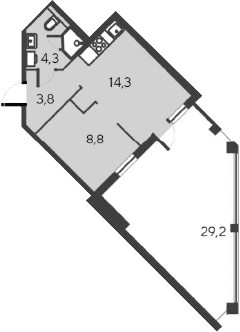 2-комн., 31.2 м²