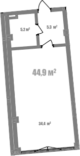 Студия, 44.9 м²