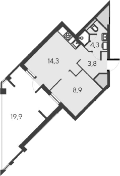 2-комн., 31.3 м²