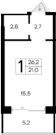Студия, 21 м²