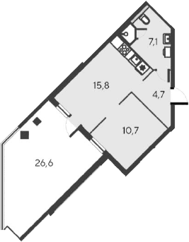 2-комн., 38.3 м²