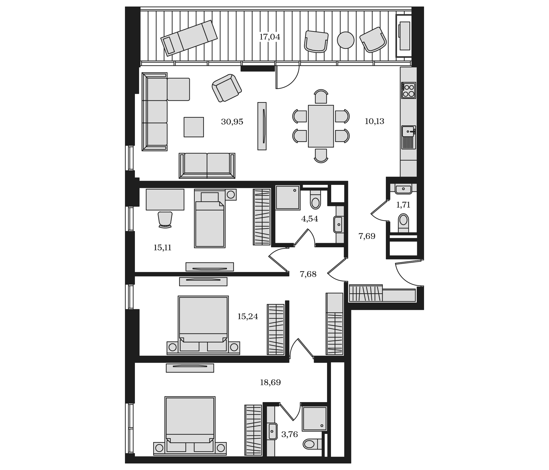 4-комн., 115.5 м²