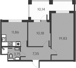 3-комн., 52.97 м²