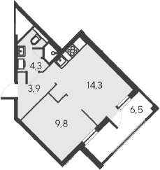 2-комн., 32.3 м²