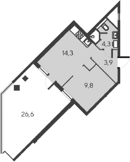 2-комн., 32.3 м²
